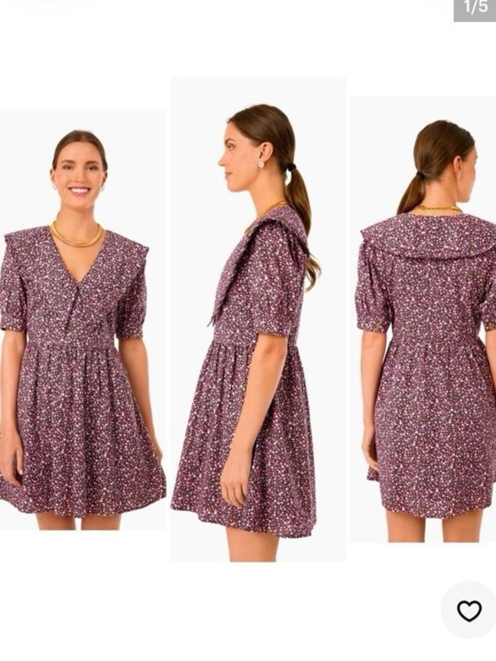 NWOT Hyacinth House Sadie mini dress with statement collar med